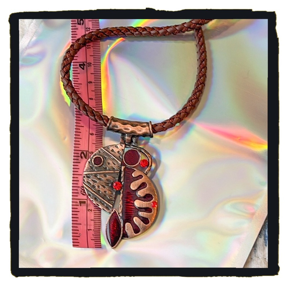 Beautiful Statement Necklace Hammered Copper Tone… - image 5